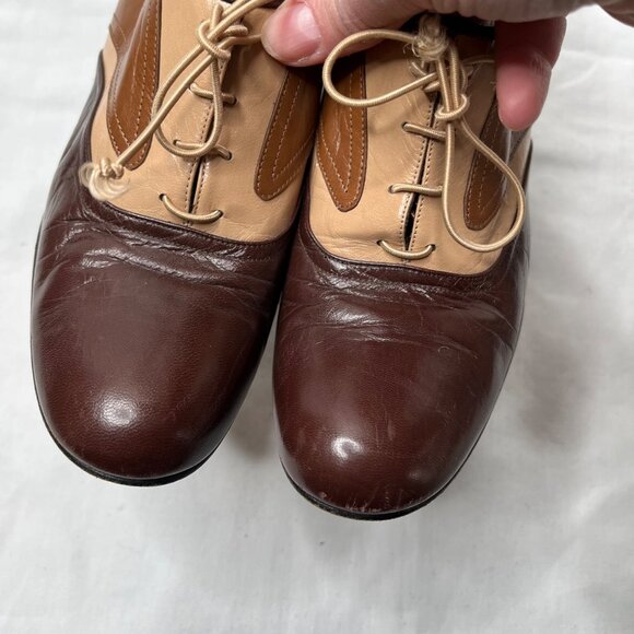 Vintage Stuart Weitzman Womens Leather Lace-Up Heeled Oxford Shoes 8.5 - Picture 8 of 12